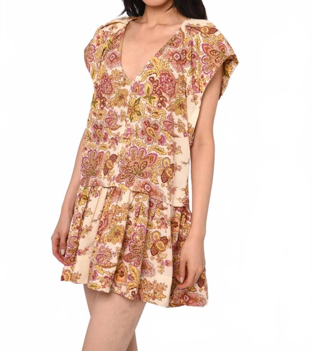 NEW LOVE THE LABEL rae v-neck mini dress in kentish floral print